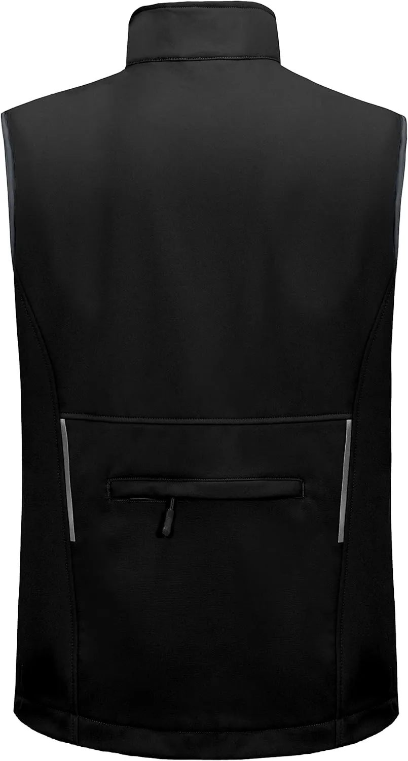 Little Donkey Andy Men's Lightweight Fleece Lined Softshell Vest Windproof Sleeveless Jacket for Hiking Travel Golf