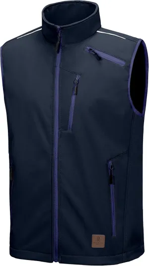 Little Donkey Andy Men's Lightweight Fleece Lined Softshell Vest Windproof Sleeveless Jacket for Hiking Travel Golf