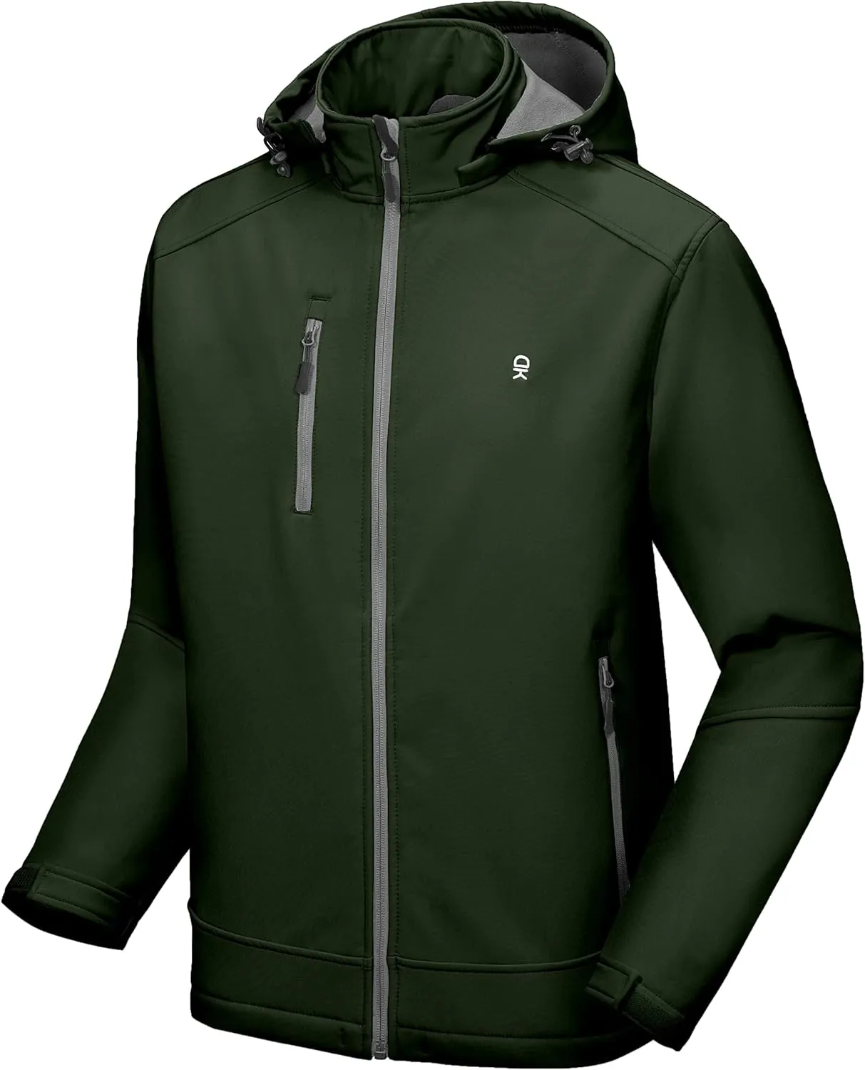 Little Donkey Andy Mens Softshell Jacket with Removable Hood, Fleece Lined