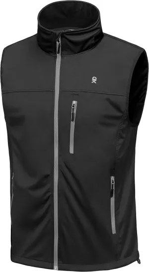 Little Donkey Andy Men's Softshell Vest, Lightweight Golf Vest Windproof Sleeveless Cycling Jacket for Running, Hiking