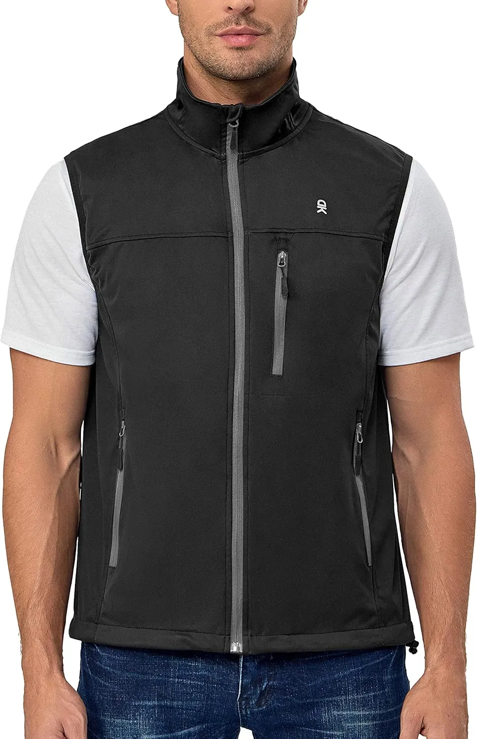 Little Donkey Andy Men's Softshell Vest, Lightweight Golf Vest Windproof Sleeveless Cycling Jacket for Running, Hiking