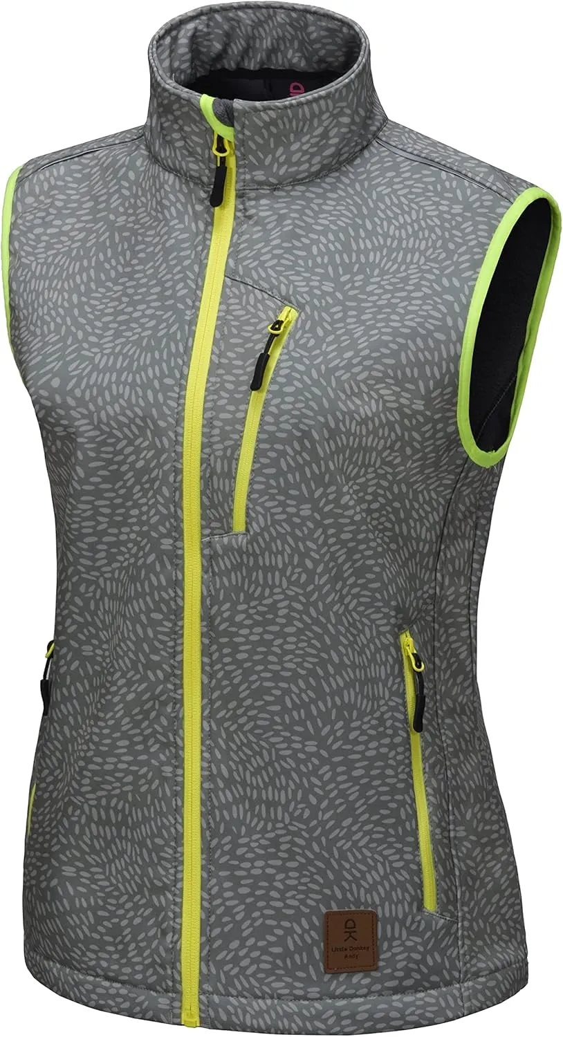 Little Donkey Andy Women's Fleece Lined Softshell Vest Lightweight Windproof Sleeveless Jacket for Hiking Outdoor Travel Golf