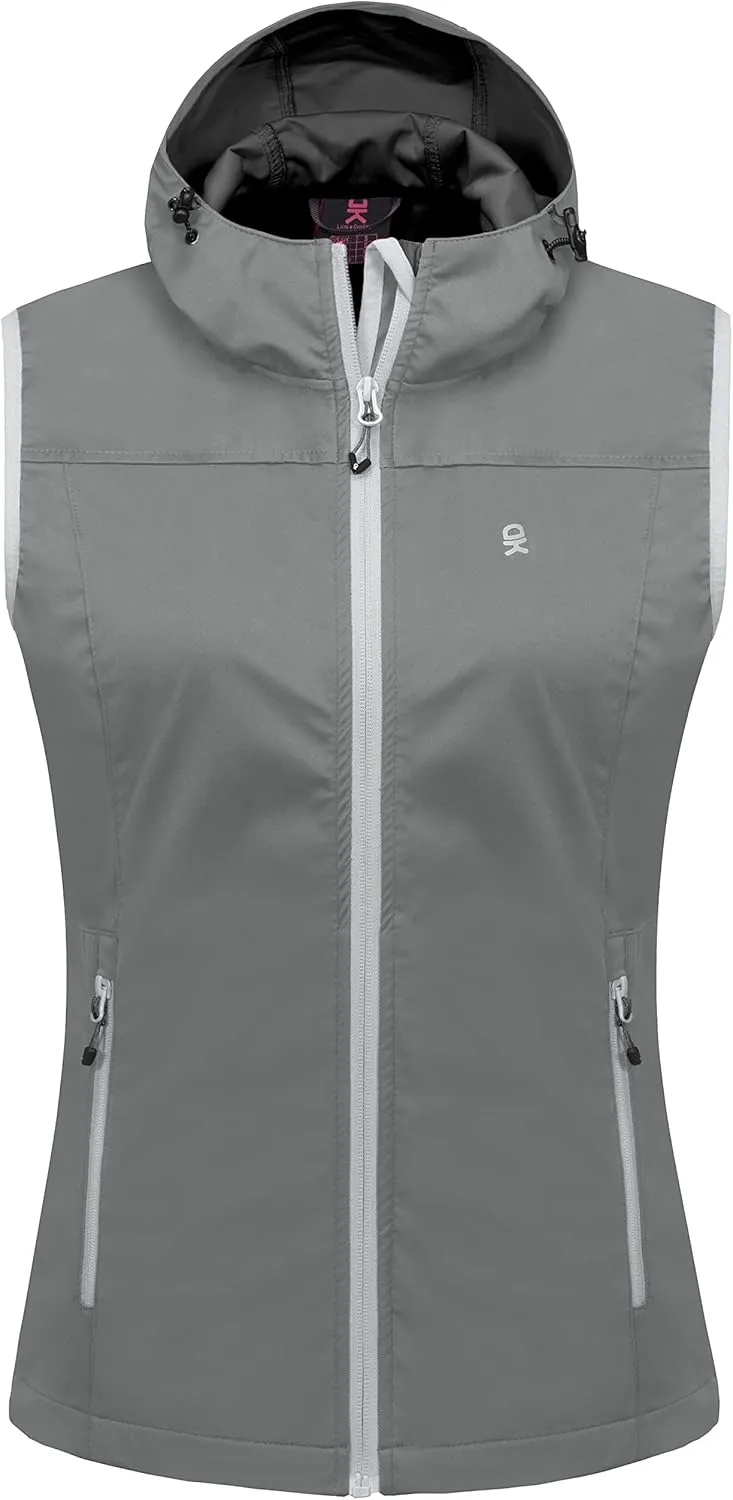 Little Donkey Andy Women's Lightweight Softshell Vest, Windproof Sleeveless Jacket for Running Hiking Travel