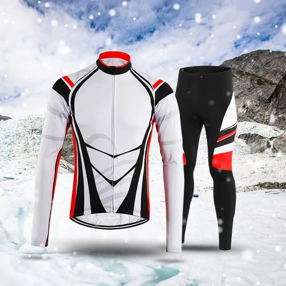 Lixada Men's Cycling Jersey Suit Winter Thermal Fleece Long Sleeve MTB Road Bicycle Shirt with 3D Tights Padded Pants
