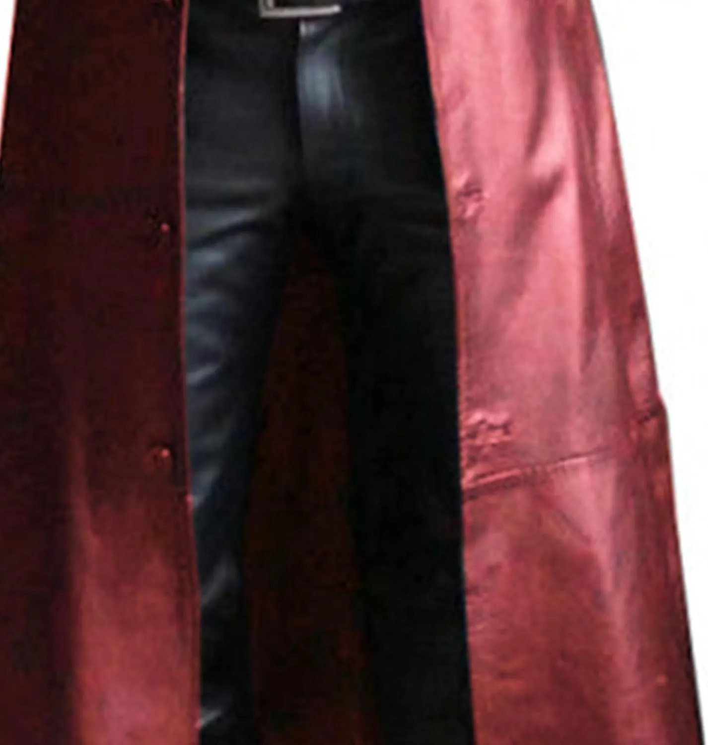 Long Leather Jakcet for Men Retro Slim Fit Motorcyle Trench Coat Full Length Faux Leather Overcoat Windbreaker