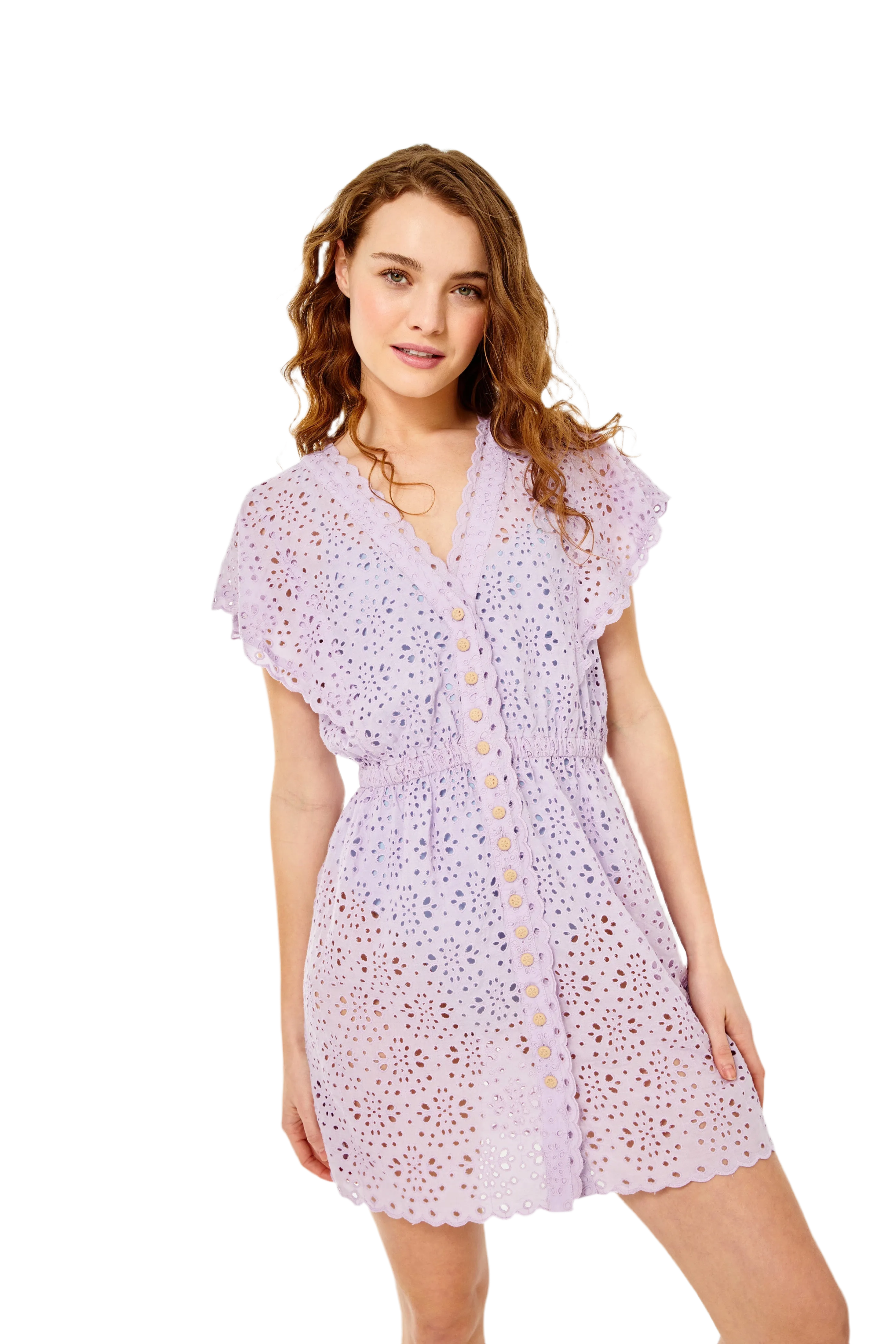 Louise Coverup-Eyelet-Pastel Lilac by Cartolina