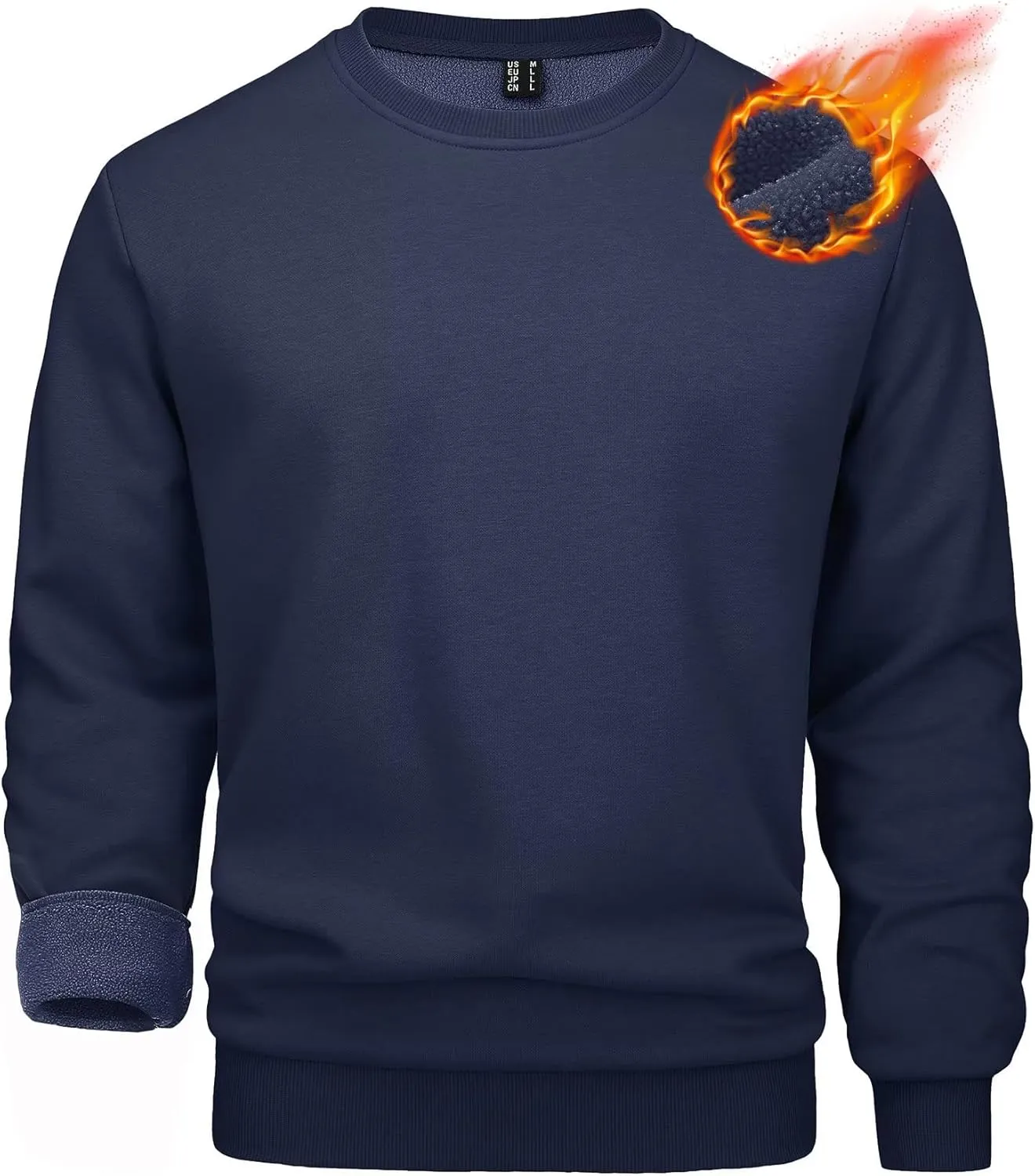 MAGCOMSEN Men's Crewneck Sweatshirt Long Sleeve Casual Warm Fleece Pullover