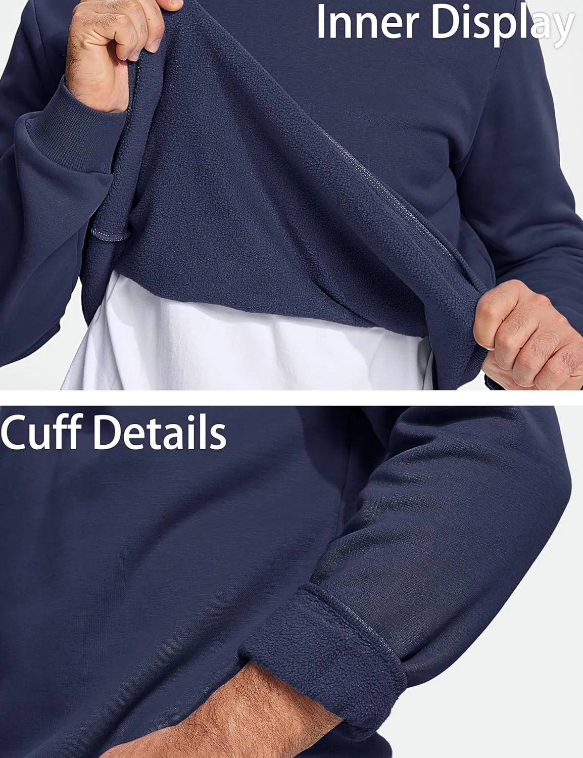 MAGCOMSEN Men's Crewneck Sweatshirt Long Sleeve Casual Warm Fleece Pullover