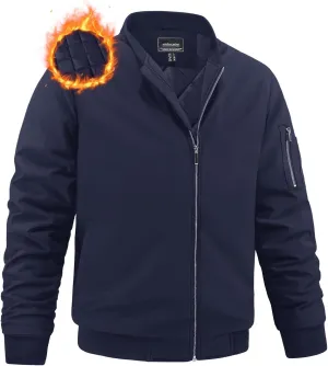 MAGNIVIT Men's Winter Bomber Jacket Windproof Warm Full Zipper Outer Wear Casual Flight Jacket Coat with Pockets