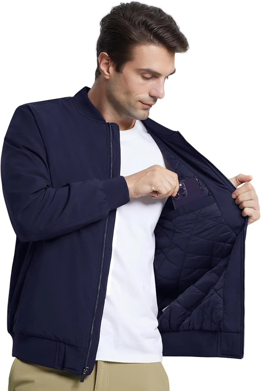 MAGNIVIT Men's Winter Bomber Jacket Windproof Warm Full Zipper Outer Wear Casual Flight Jacket Coat with Pockets