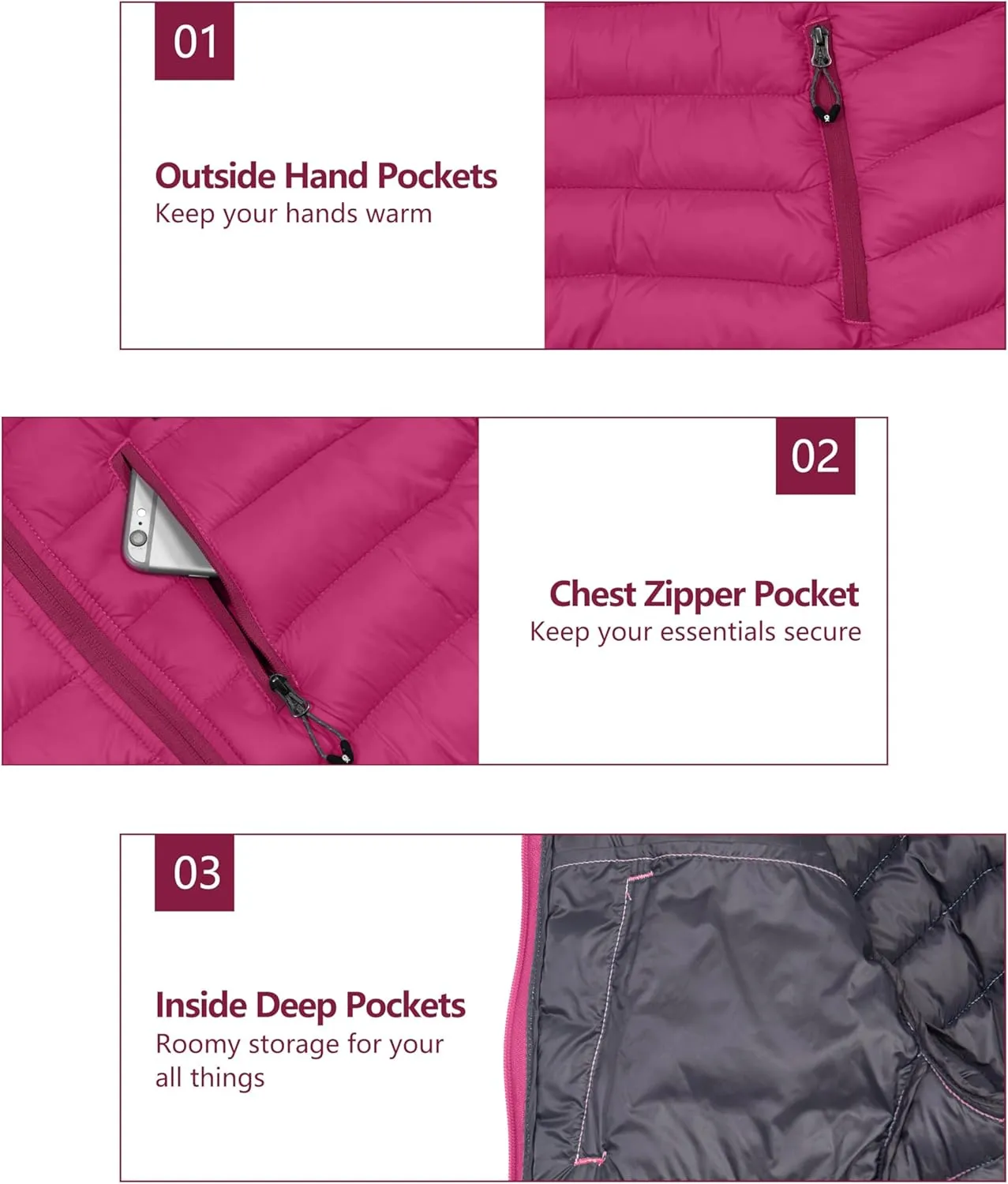Mapamyumco Women's Puffer Jacket, Lightweight Hooded Winter Coat Windproof and Packable