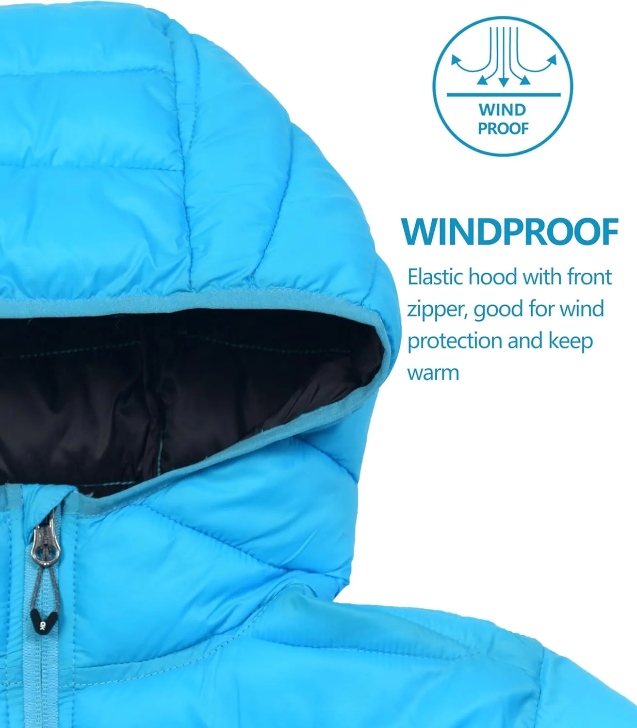 Mapamyumco Women's Puffer Jacket, Lightweight Hooded Winter Coat Windproof and Packable