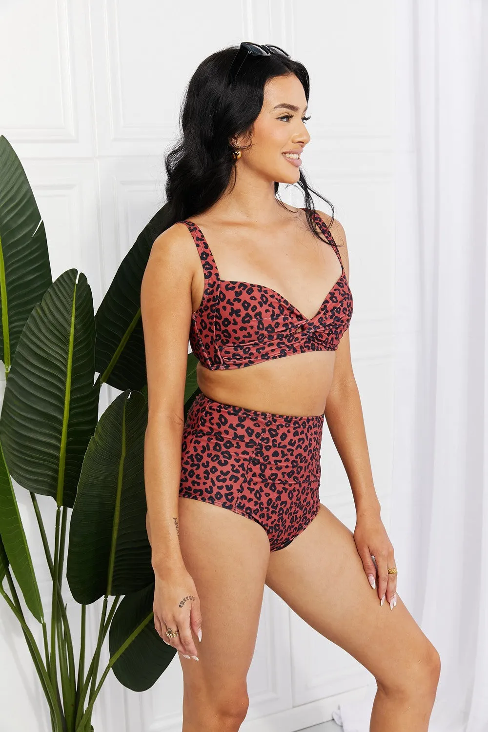 Marina West Swim Take A Dip Twist High-Rise Bikini in Ochre - Ships from The US