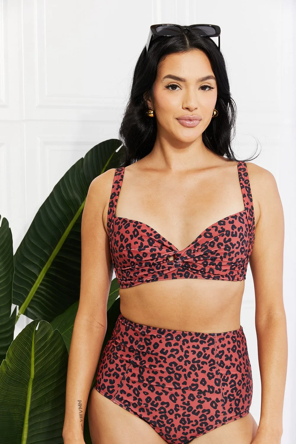 Marina West Swim Take A Dip Twist High-Rise Bikini in Ochre - Ships from The US