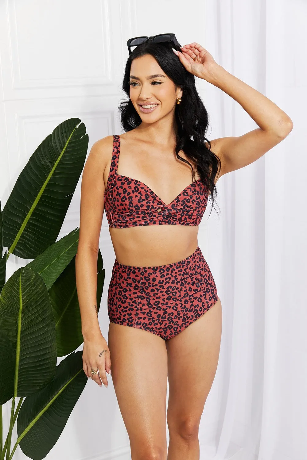 Marina West Swim Take A Dip Twist High-Rise Bikini in Ochre - Ships from The US