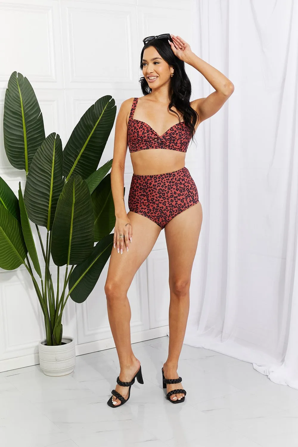 Marina West Swim Take A Dip Twist High-Rise Bikini in Ochre - Ships from The US