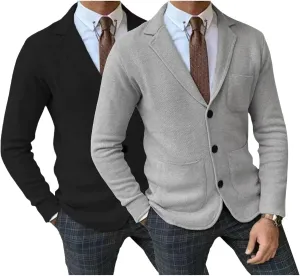 Men Blazer Knit Cardigan Shawl Collar Button Blazer Cardigan Shawl Collar Buttons Knit Cardigan Sweater
