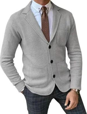 Men Blazer Knit Cardigan Shawl Collar Button Blazer Cardigan Shawl Collar Buttons Knit Cardigan Sweater