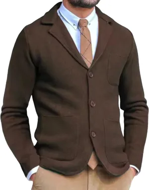 Men Blazer Knit Cardigan Shawl Collar Button Blazer Cardigan Shawl Collar Buttons Knit Cardigan Sweater