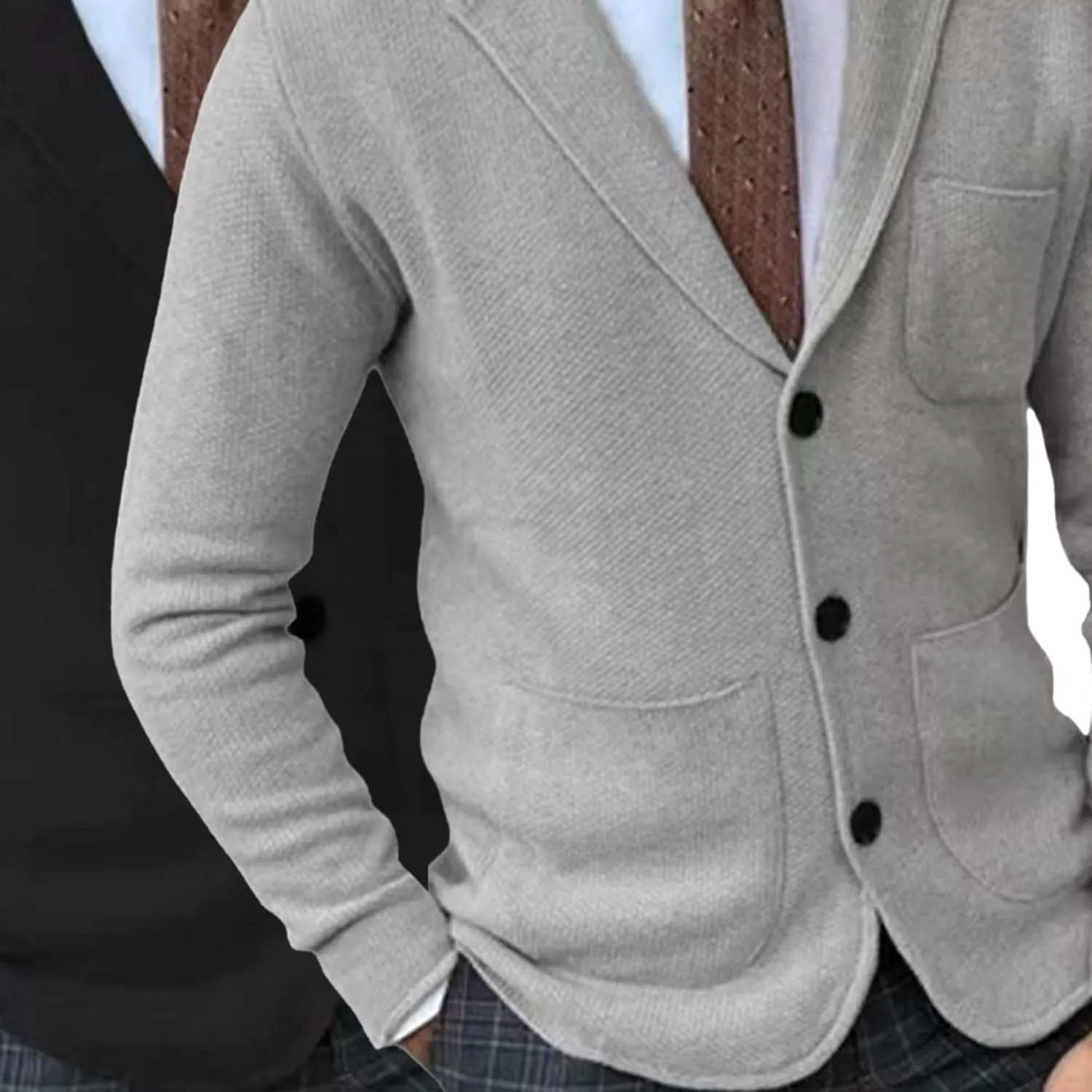 Men Blazer Knit Cardigan Shawl Collar Button Blazer Cardigan Shawl Collar Buttons Knit Cardigan Sweater