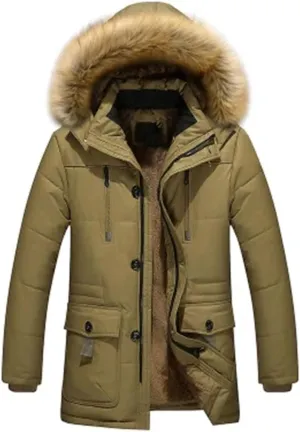 Men Parkas Winter Warm Wadded Jacket Thick Cotton Padded Coat