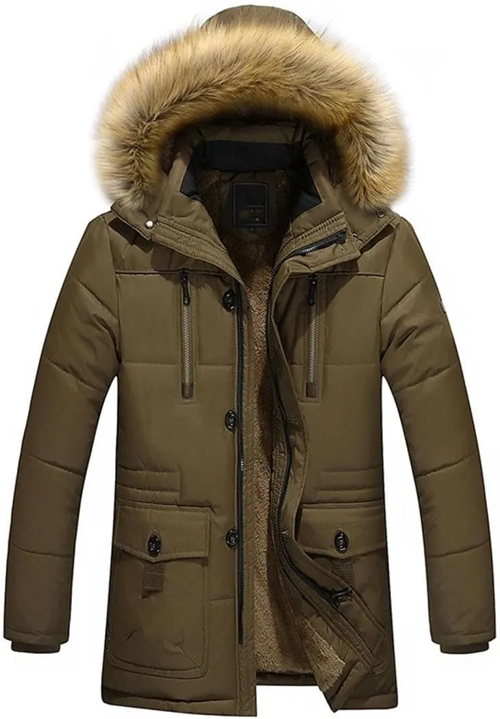 Men Parkas Winter Warm Wadded Jacket Thick Cotton Padded Coat
