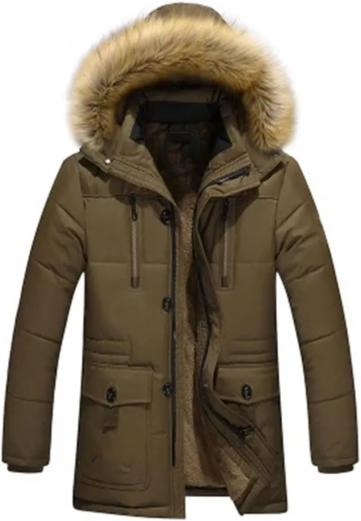 Men Parkas Winter Warm Wadded Jacket Thick Cotton Padded Coat