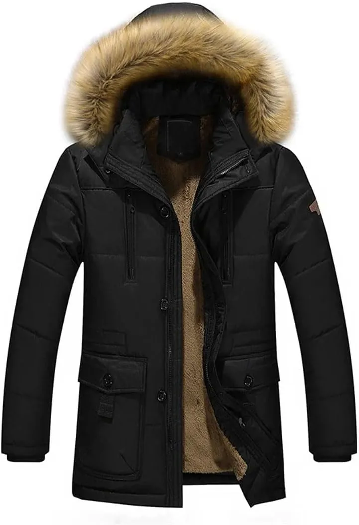 Men Parkas Winter Warm Wadded Jacket Thick Cotton Padded Coat