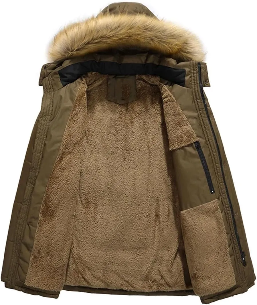 Men Parkas Winter Warm Wadded Jacket Thick Cotton Padded Coat