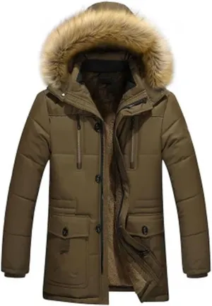 Men Parkas Winter Warm Wadded Jacket Thick Cotton Padded Coat