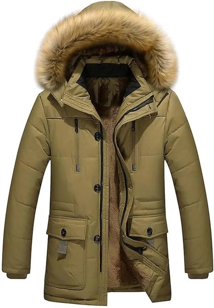 Men Parkas Winter Warm Wadded Jacket Thick Cotton Padded Coat