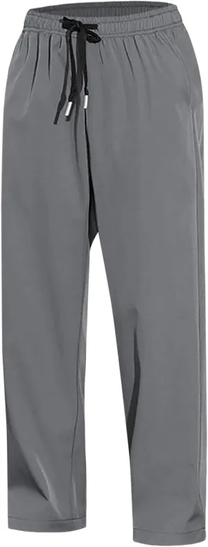 Men's Casual Corduroy Pants, Drawstring Elastic Waist Fashion Loose Fit Pants for Men, Lace Up Pocket Trousers