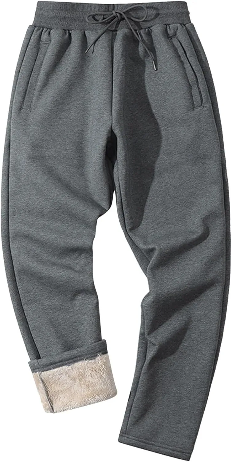 Mens Casual Cotton Sweatpants Drawstring Elastic Waist Wide Leg Pant Loose Fit Baggy Pants House Trousers