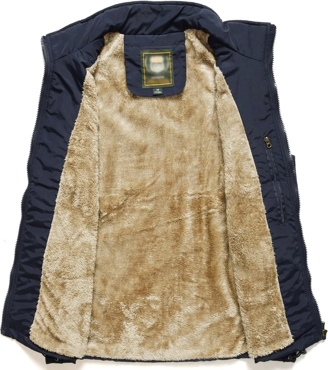 Men's Casual Lightweight Vest Fleece Lined Windproof Warm Sleeveless Jacket
