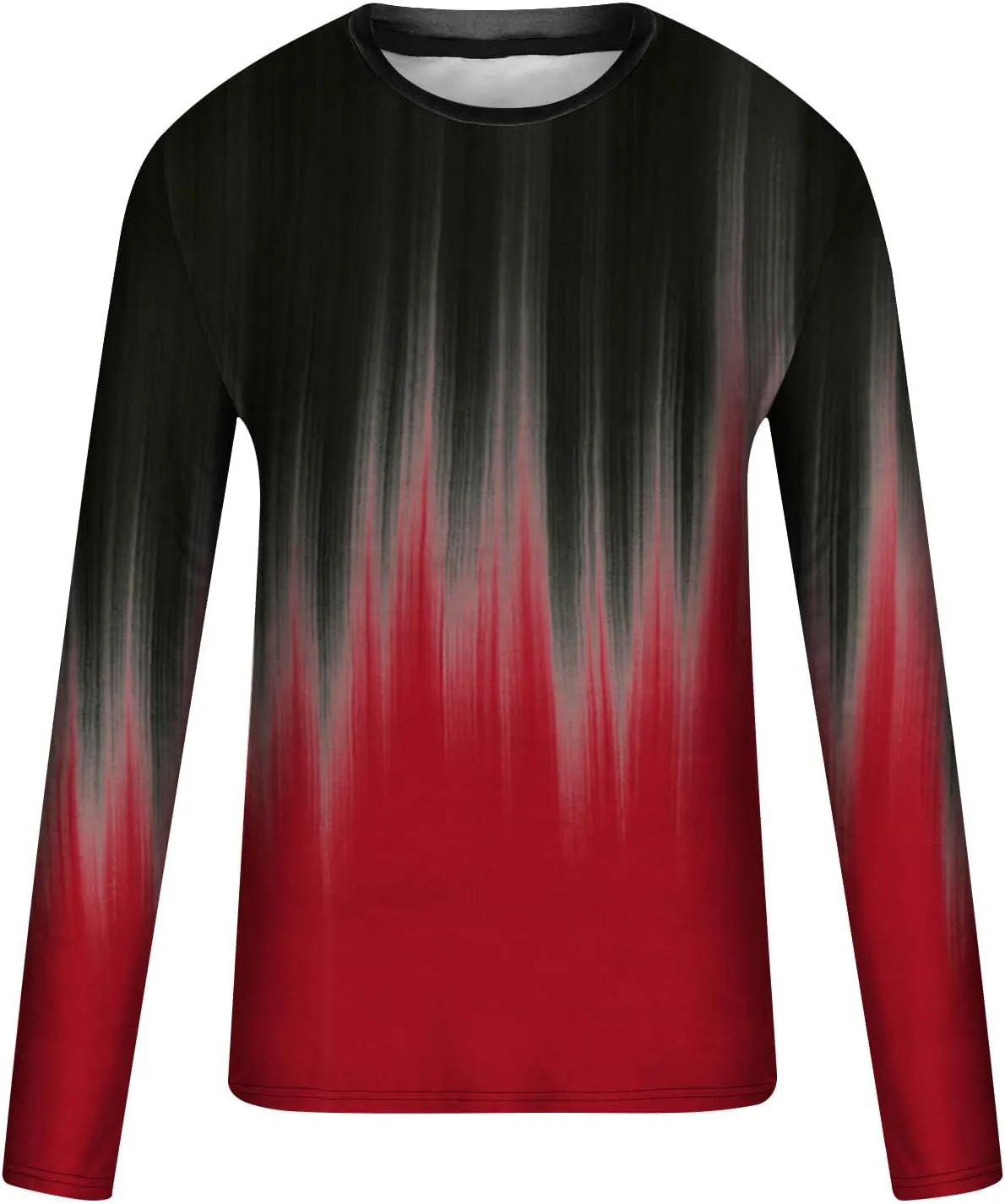 Men's Casual Round Neck Long Sleeve Pullover Printed T-Shirt Blouse Tops, 2024 Tall and Big Mens Tops Fall Trendy