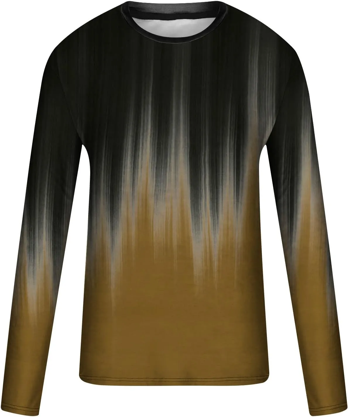 Men's Casual Round Neck Long Sleeve Pullover Printed T-Shirt Blouse Tops, 2024 Tall and Big Mens Tops Fall Trendy