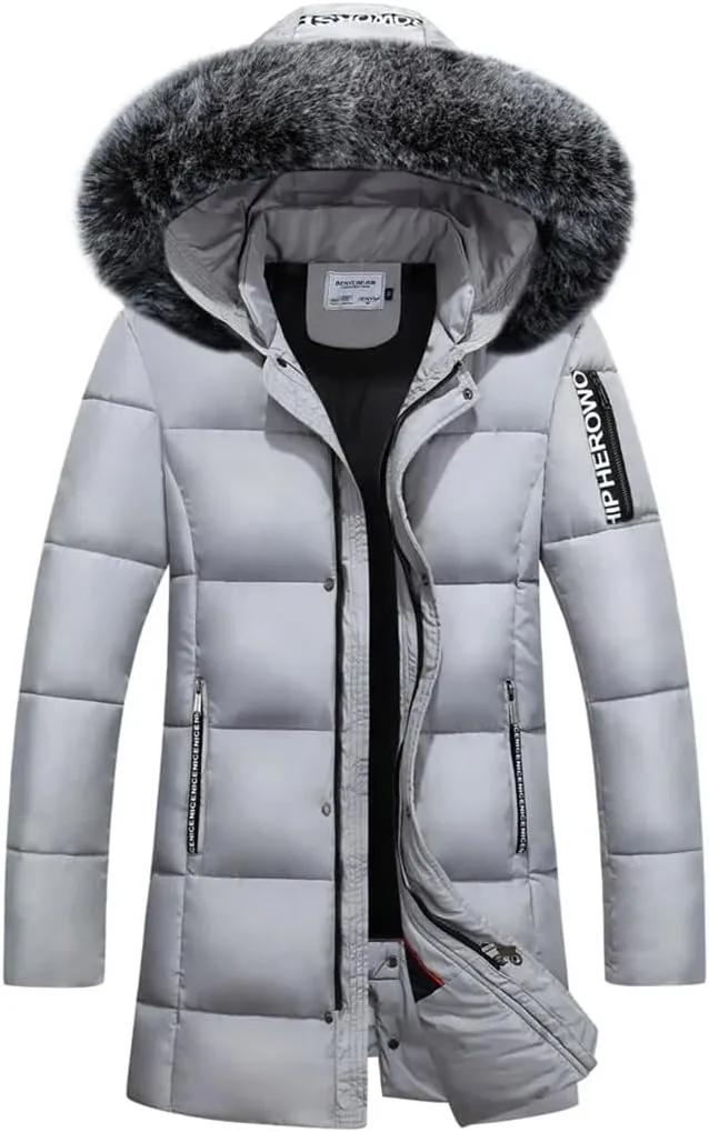 Men's Coat Thick Warm Winter Jacket Men Outwear Male Fit Hood Cotton Padded Long Jacket