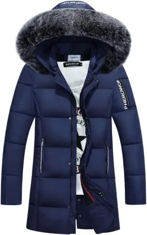 Men's Coat Thick Warm Winter Jacket Men Outwear Male Fit Hood Cotton Padded Long Jacket