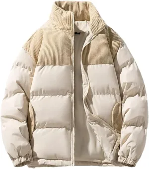 Men's Cotton-Padded Version Thick Warm Coat Men's And Women's Windproof Stand Collar Co