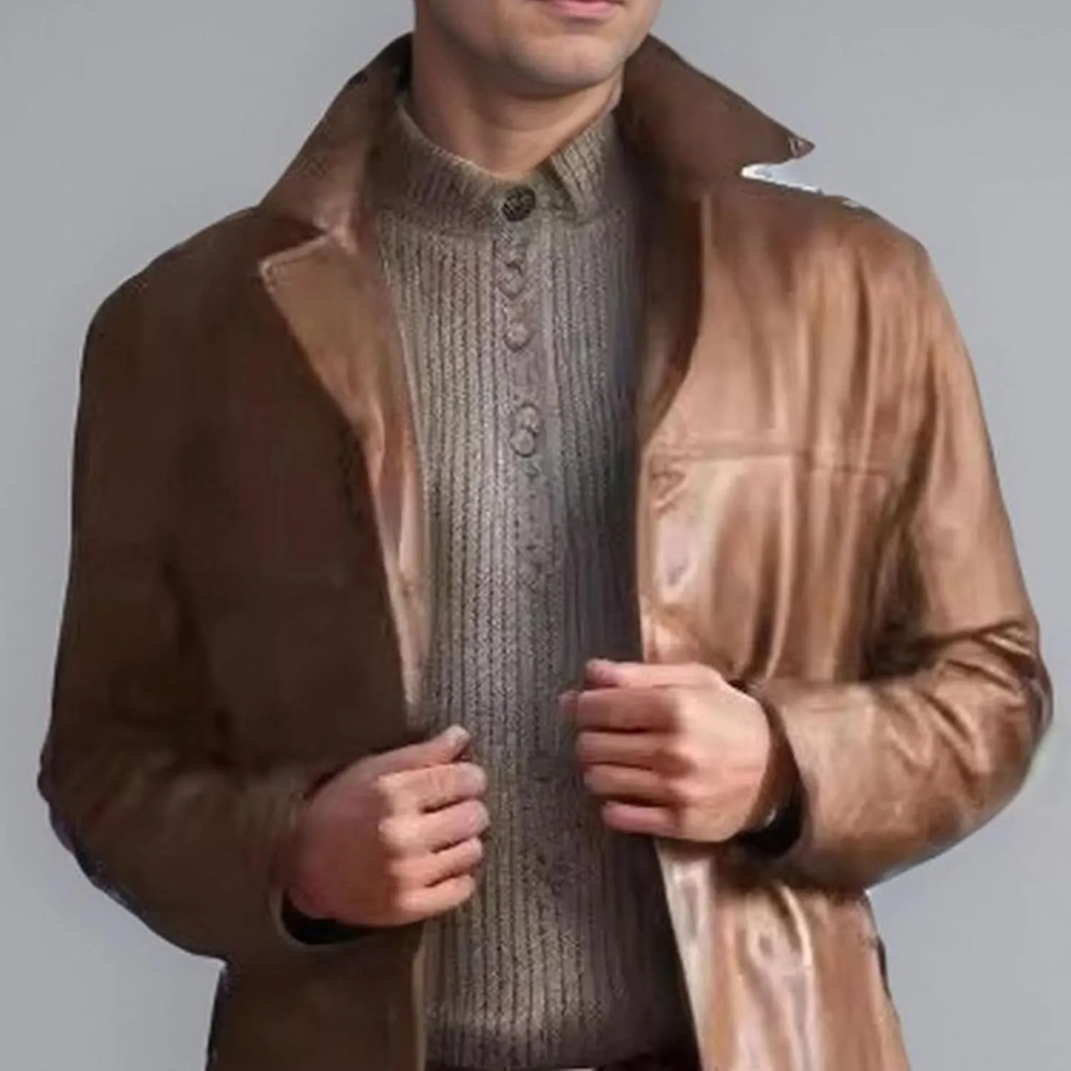 Mens Long Leather Trench Coat Full Length Motorcycle Leather Jakcet Fashion Slim Fit Punk Jacket Overcoat