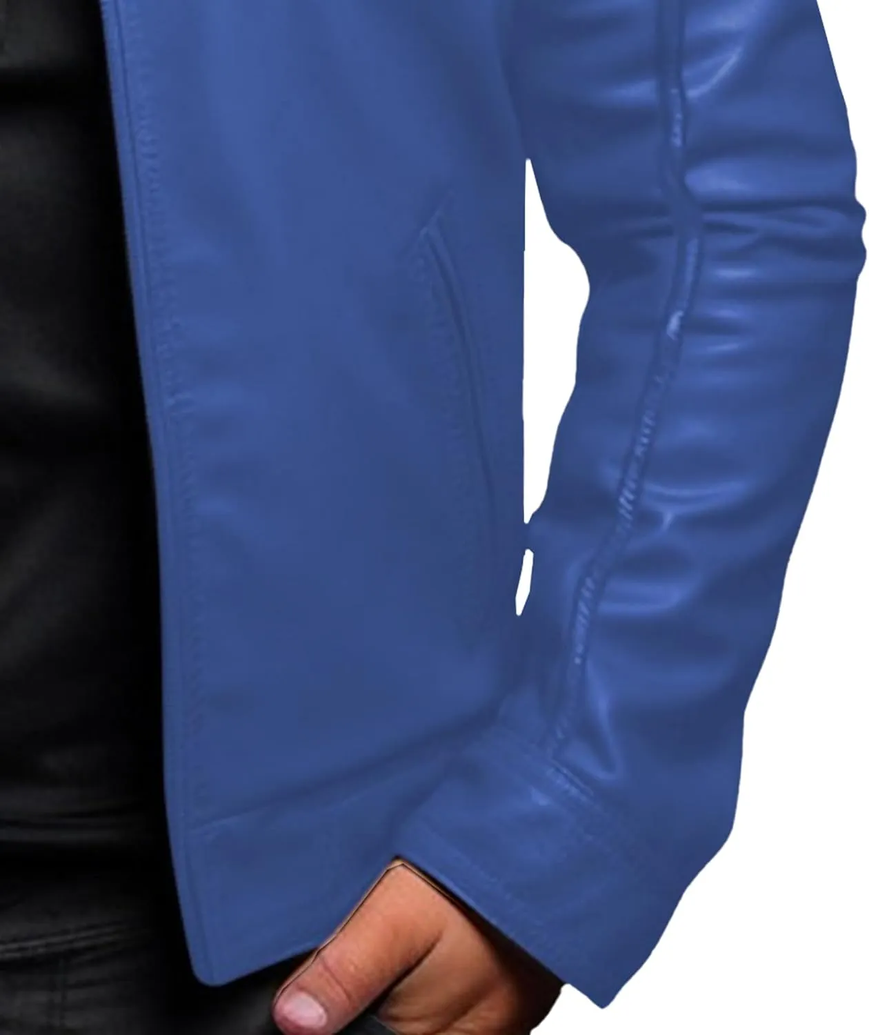 Men's Stand Collar Faux Leather Jacket Casual Zip Up Leather Motorcycle Jacket Solid Color Slim Punk Biker Outwear