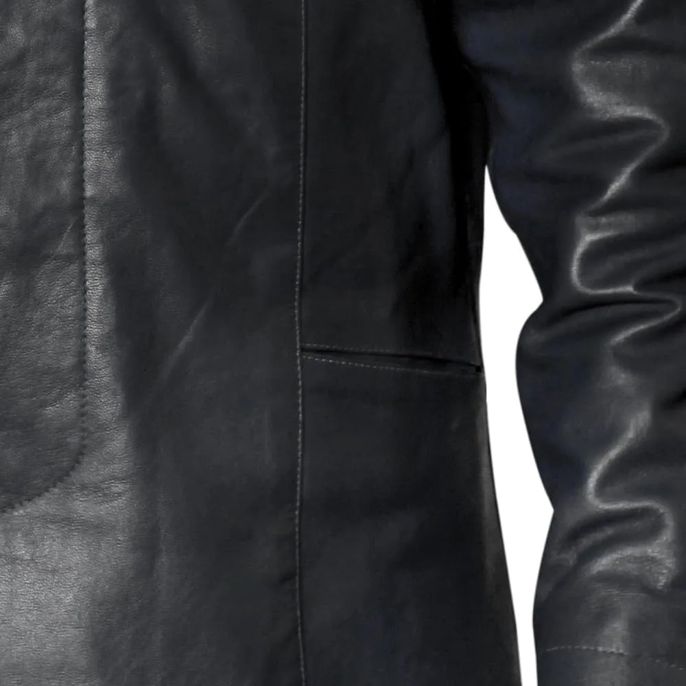 Mens Trench Coat Raincoat Long Windproof Overcoat Outwear with Removable Hood