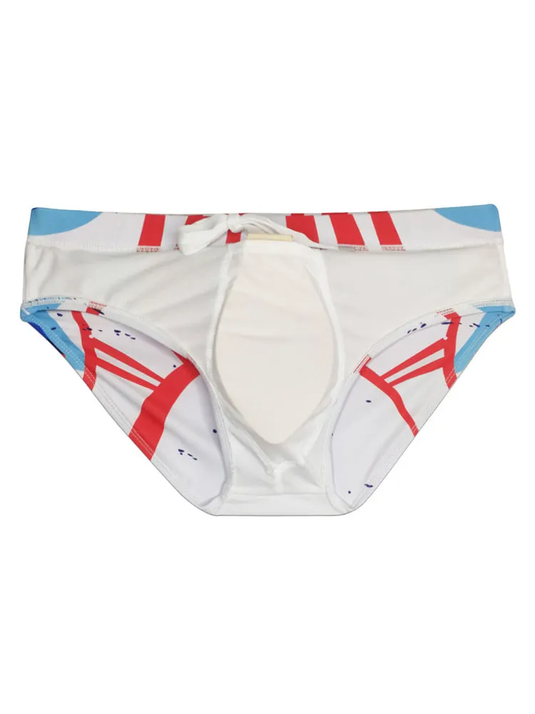 Mens Trendy Swim Beach Briefs with Built-in Cup
