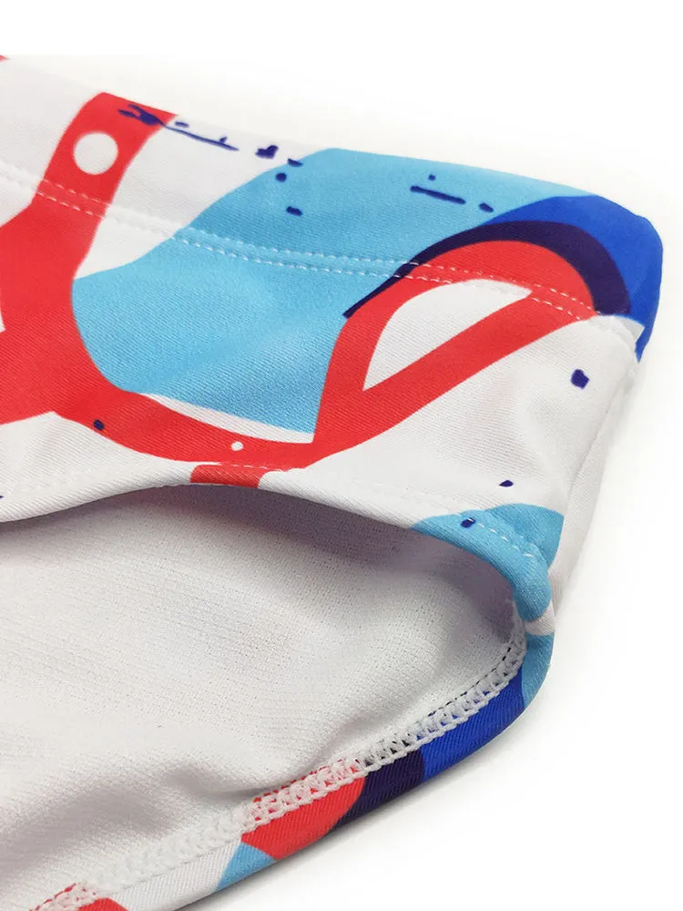 Mens Trendy Swim Beach Briefs with Built-in Cup