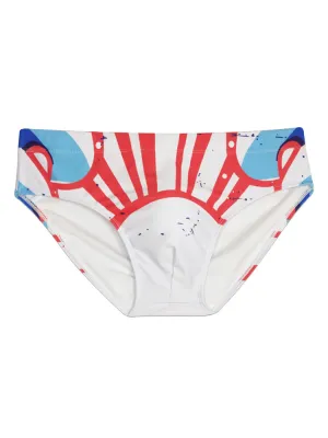Mens Trendy Swim Beach Briefs with Built-in Cup