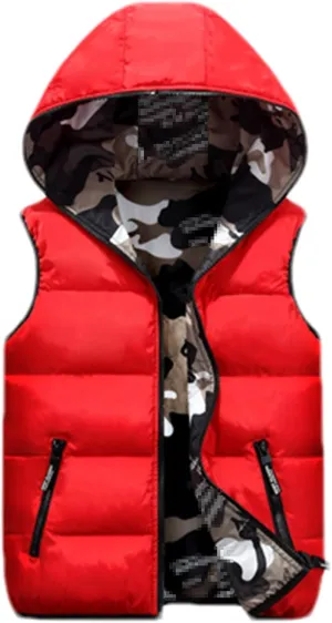 Mens Vests Winter Sleeveless Jackets Male Double-Wear Cotton-Padded Hooded Vest Coats Men Thick Warm Waistcoats
