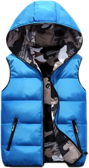 Mens Vests Winter Sleeveless Jackets Male Double-Wear Cotton-Padded Hooded Vest Coats Men Thick Warm Waistcoats