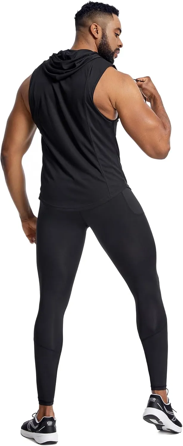 Men's Workout Tank Tops Sleeveless Running Shirts with Hoodie