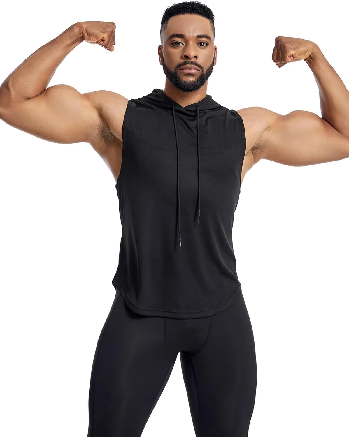 Men's Workout Tank Tops Sleeveless Running Shirts with Hoodie