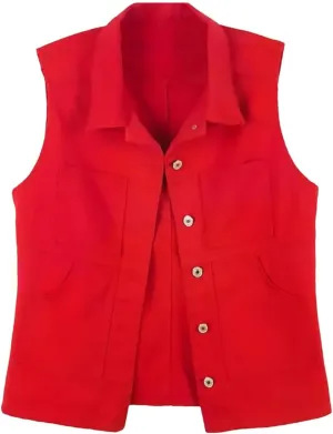 Mid-Length Denim Vest For Women, Slim Fit, Casual Sleeveless Vest, Denim Jacket Top